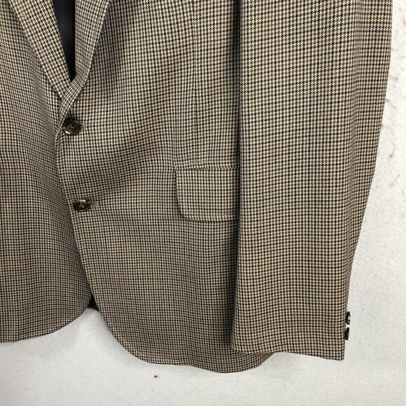 Vintage Pendleton Blazer Mens 42L Brown Houndstooth Wool Sport Coat Jacket - Picture 9 of 16